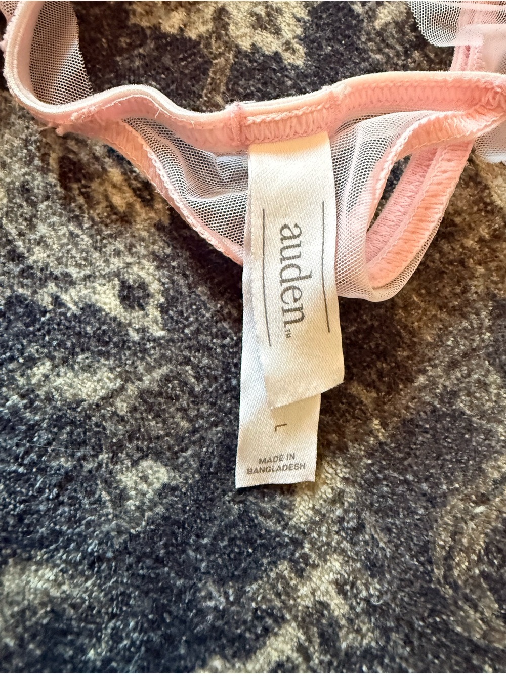 Auden Pink Satin Bralette & Thong Set with Ruffle Trim - Picture 7 of 8